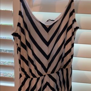 Black and white striped cotton dress - worn once